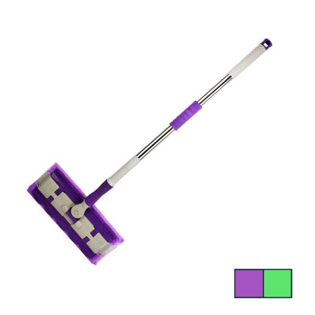 Швабра с пл.насадкой металл/пластик мфб 34*14см телес.ручка 115см + 2 насадки XXJ-8002/JC-13934 (40)