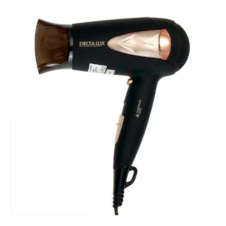Фен складной пластик DELTA LUX DL-0935 черно-золотой 1400Вт (24)
