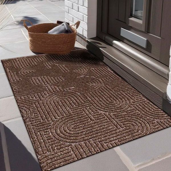 Коврик придверный 67*120см полиэстер/ПВХ влаговпитывающий ЛАБИРИНТ icarpet с тиснением мокко 02 S