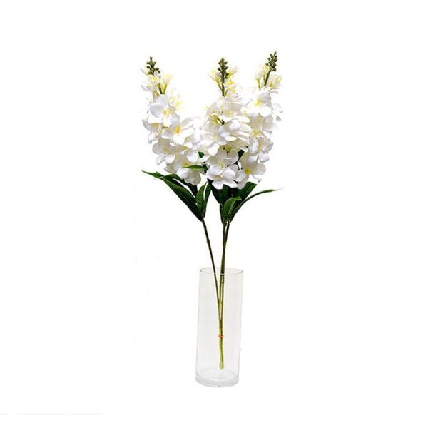Цветы искусственные Ветка белая 90см пластик A40 (5/150/600)