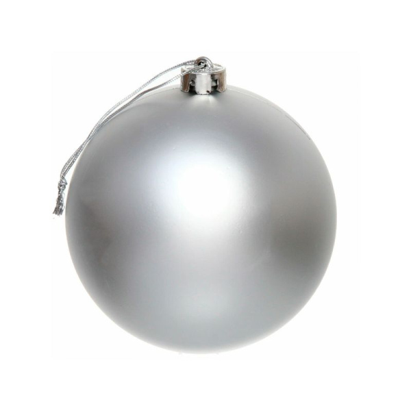 Игрушки новогодние на елку ШАР набор 24шт 3см пластик матовый серебро (120)