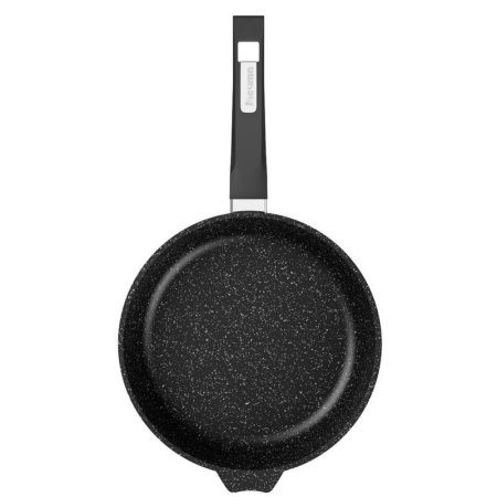 Сковорода 24см алюминий АП ГРАНИТ BLACK без крышки съемная ручка индукция (10)