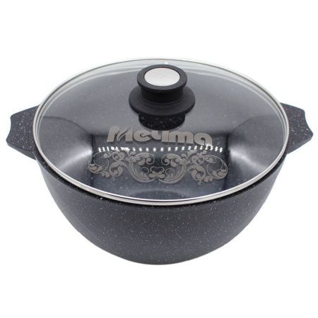 Казан для плова 7л алюминий АП ГРАНИТ стекл.крышка (3)