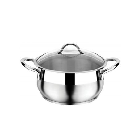 Кастрюля 6,5л 24*14см нерж.сталь Everest стекл.крышка 3ТТСКК0624035 (4)