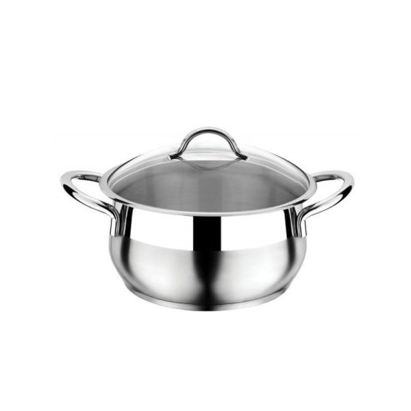 Кастрюля 6,5л 24*14см нерж.сталь Everest стекл.крышка 3ТТСКК0624035 (4)