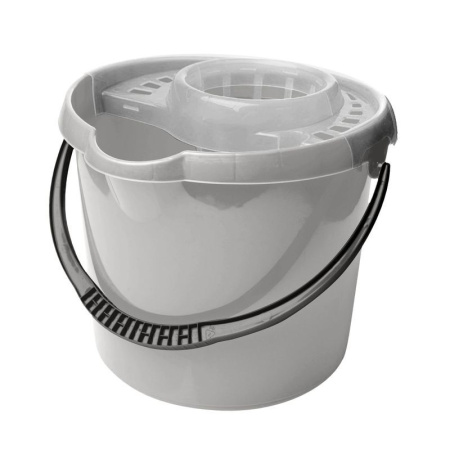 Ведро с отжимом 9л Etna круглое серое (10) 221218035/03