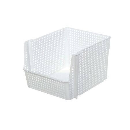 Корзина 10л 294*250*180мм пластик ЛОФТ белая штабелируемая (12)