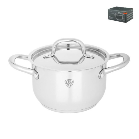 Кастрюля 2,7л нерж.сталь со стекл.крышкой 18*11,5см индукция Промо (4)