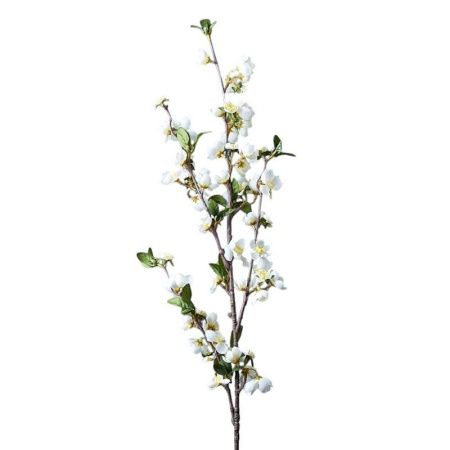 Цветы искусственные Ветка яблони белая 99см