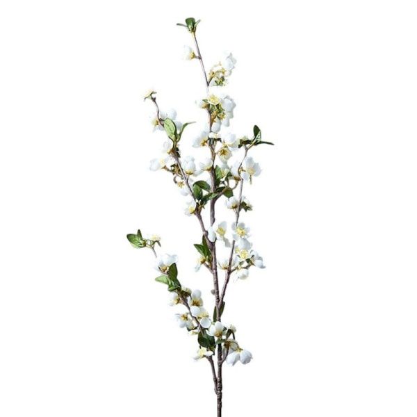 Цветы искусственные Ветка яблони белая 99см