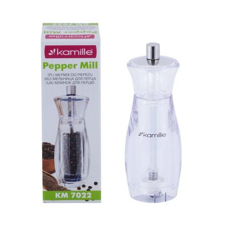 Мельница для специй 4,5*14см (акрил, керамический механизм) (7022)