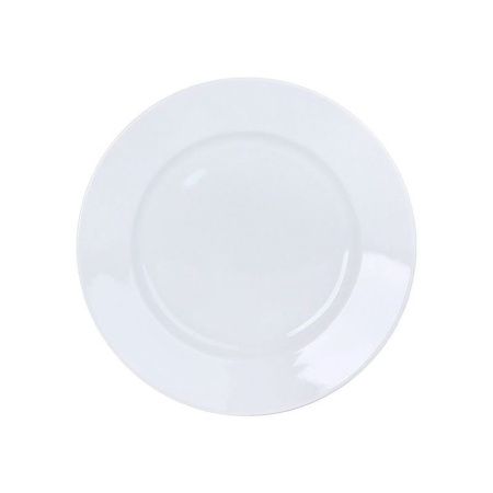 Тарелка мелкая 20см фарфор белый гладкий край (30)