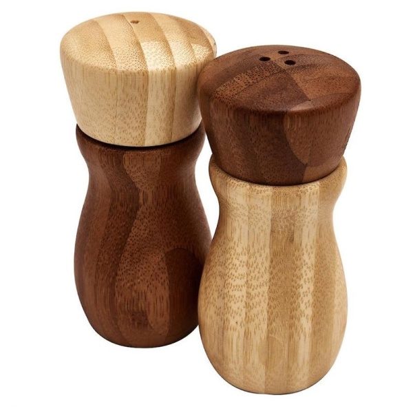 Набор для специй 2пр (солонка, перечница) №2 4,7*10,2см бамбук КТ-СЦ-02 (48)