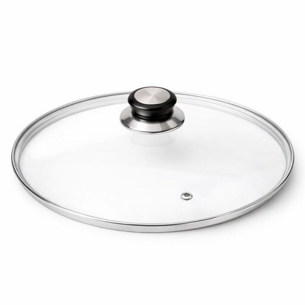 Крышка стекло 30см с комбинированной ручкой метал.ободком YGT-30 (30)