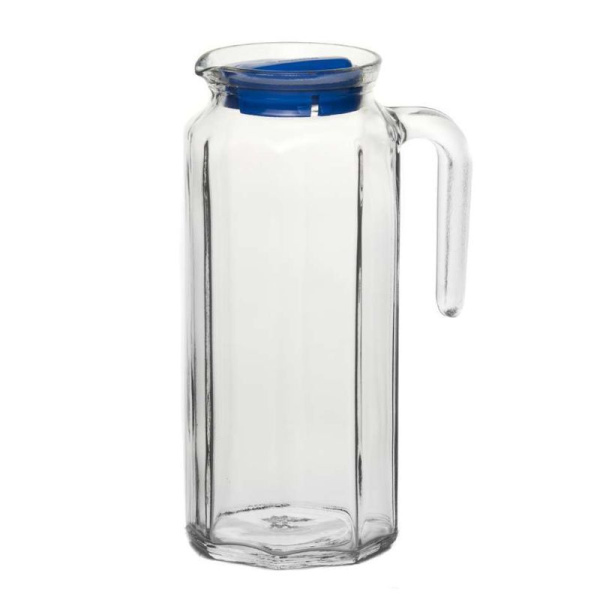 Кувшин 1л стекло КОШЕМ синий/голубой (12)