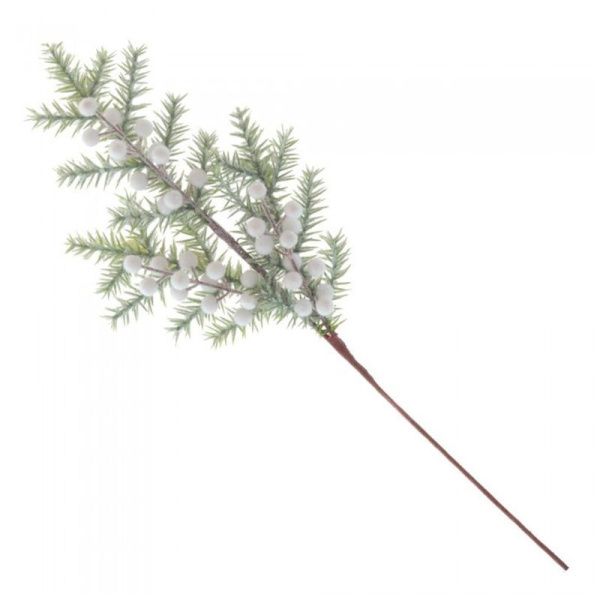 Декор новогодний Ветка с белыми шариками 20*6*54см (9/900)