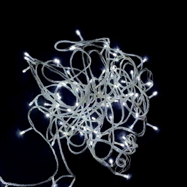 Гирлянда эл. 10м 100LED холодный белый плоская вилка 110В JC-15343 (100)