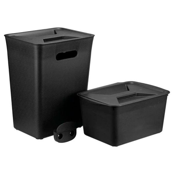 Набор контейнеров для раздельного сбора мусора 6л/12л пластик черный (6)
