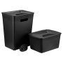 Набор контейнеров для раздельного сбора мусора 6л/12л пластик черный (6)