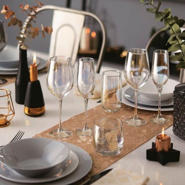 Стаканы набор 4шт 330мл стекло ЗОЛОТИСТЫЙ ХАМЕЛЕОН высокие (2)