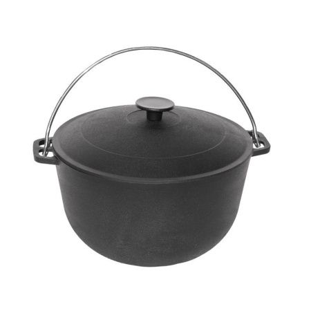 Казан 12л чугун с крышкой 32см h21см Туризм (1)