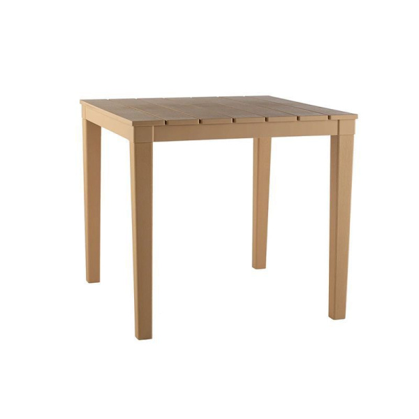 Стол квадратный пластик Прованс 80*80см на 4-х опорах h70см бежевый (1)