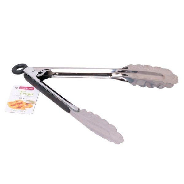 Щипцы кулинарные 23см нерж.сталь с силиконовыми вставками на ручках (72)