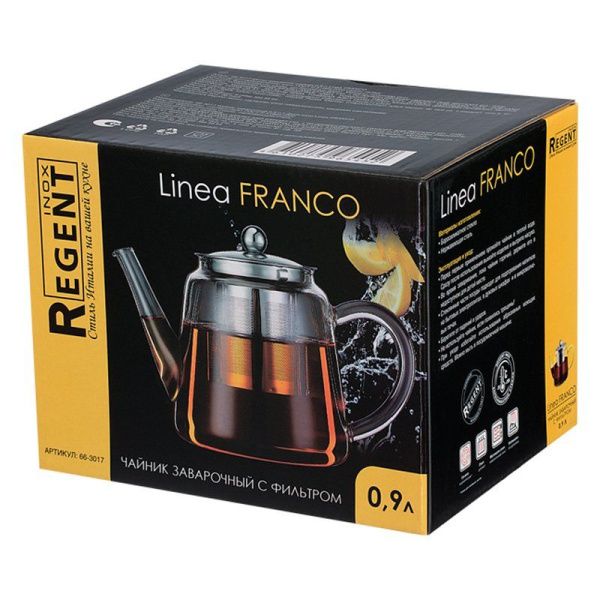 Чайник заварочный 900мл стекло Franco c фильтром 66-3017 (12)