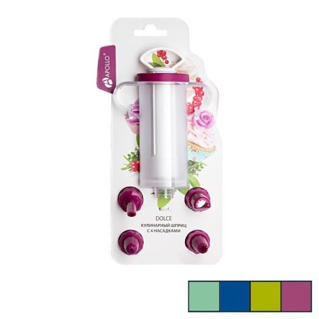 Шприц кондитерский 4 насадки пластик Dolce DLC-01 (12)