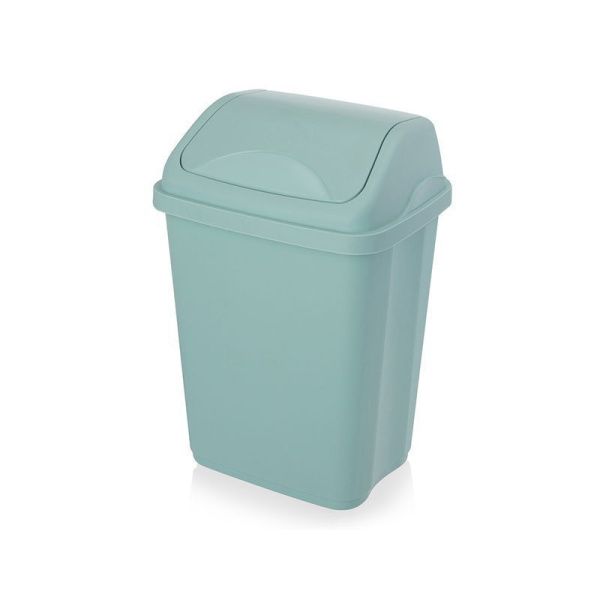 Контейнер для мусора 10л 255*205*375мм пластик Ultra серо-голубой с подвижной крышкой (24)
