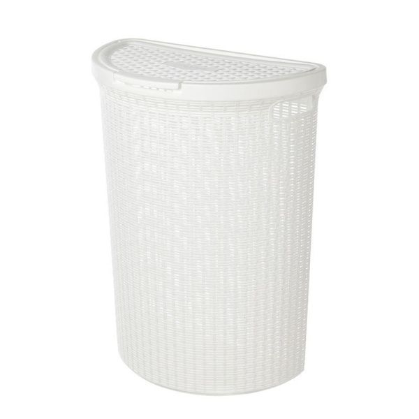 Корзина для белья 460*265*610мм пластик ECO STYLE белая ЭКОНОВА (5)