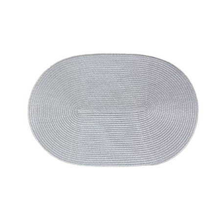 Салфетка сервировочная 30*45см пластик серебряная овальная JC-15245 (300)