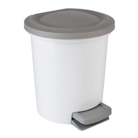 Контейнер для мусора 6л 45*33,5*34см пластик Vogue белый с педалью (2)