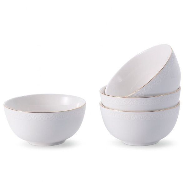 Салатники набор 4пр 300мл фарфор КРУЖЕВО (6)