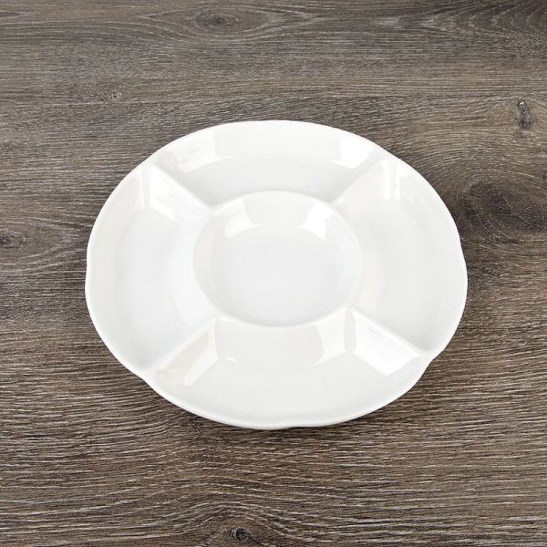 Менажница 21*21*2,5см фарфор МАРШМЕЛЛОУ (30)