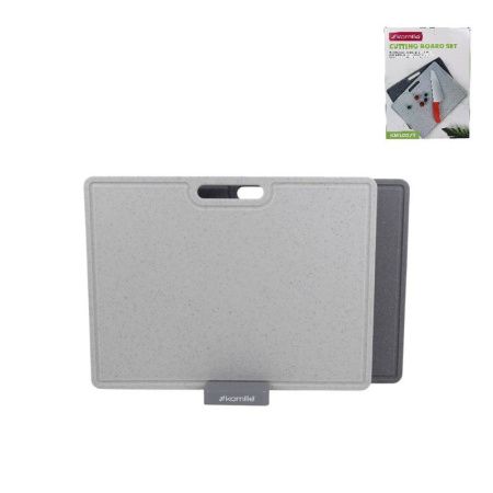 Доска разделочная 2шт 40*30*0,6см пластик на подставке серый гранит арт.10079 (6)