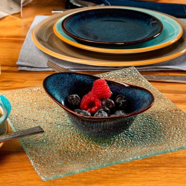 Блюдо 25*25см стекло AQUA квадратная