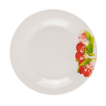 Тарелка мелкая 17,5см фарфор ВИШЕНКИ плоская круглая (12/96)