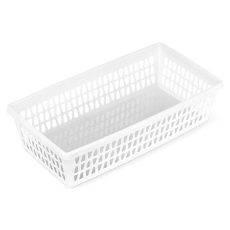 Корзина 21*11*5см пластик ВЕЛЕТТА прямоугольная белая С711БЕЛ (68)