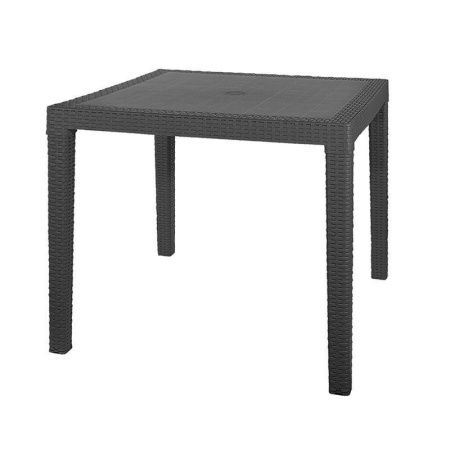 Стол 815*815*750мм пластик Rodos квадратный с декором графитовый (1)