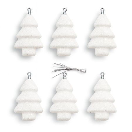 Игрушки новогодние на елку ЕЛОЧКА набор 6шт 9см пенопласт 052PAD-1345/JC-16373 (380)