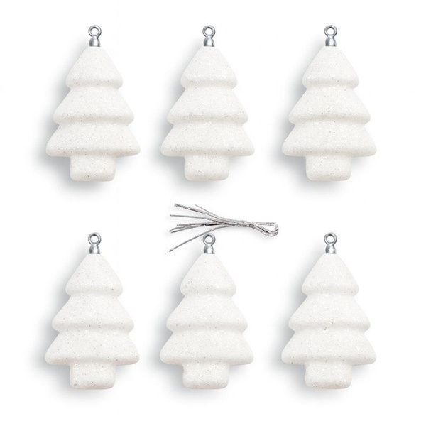 Игрушки новогодние на елку ЕЛОЧКА набор 6шт 9см пенопласт 052PAD-1345/JC-16373 (380)