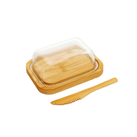 Масленка 650мл бамбук/стекло с ножом Studio TM Appetite BMR650