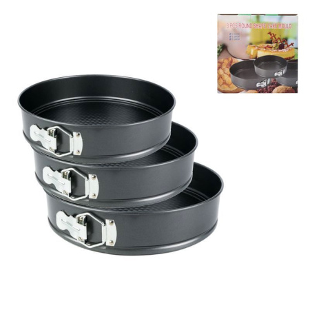 Форма для выпечки набор 3пр 24/26/28см углерод.сталь АП разъемные (12)