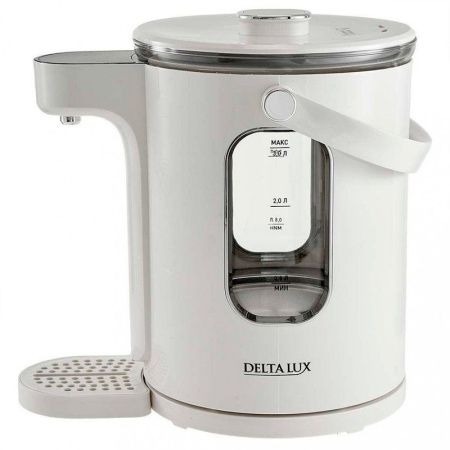 Чайник-термос 3л стекло DЕLTA LUX DE-1701 LCD дисплей, 1600 Вт, 13 режимов поддерж. t, белый  (4)