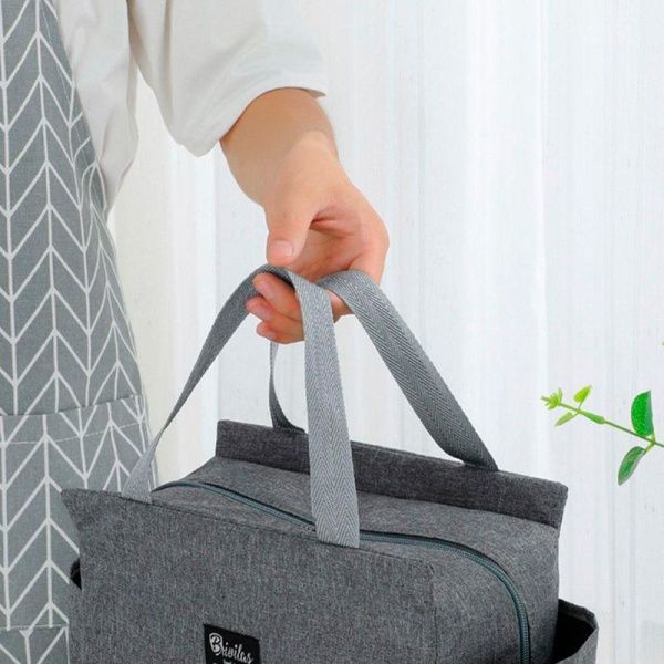 Термосумка 8,7л 25*14*25см текстиль серая DFB104grey (100)