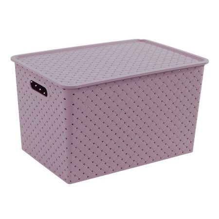 Корзинка 14л 350*245*205мм пластик БЕРЕСТА сирень с крышкой (12)