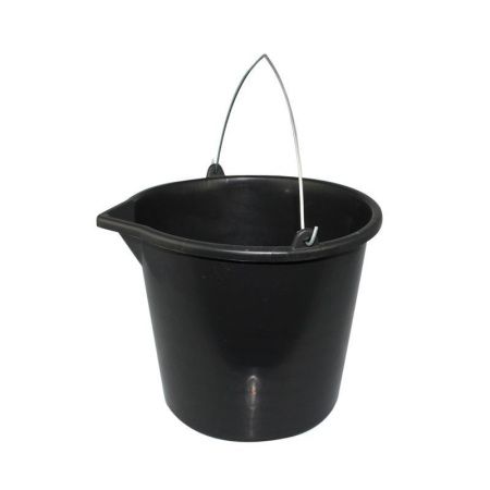 Ведро 5л пластик черный хозяйственное без крышки