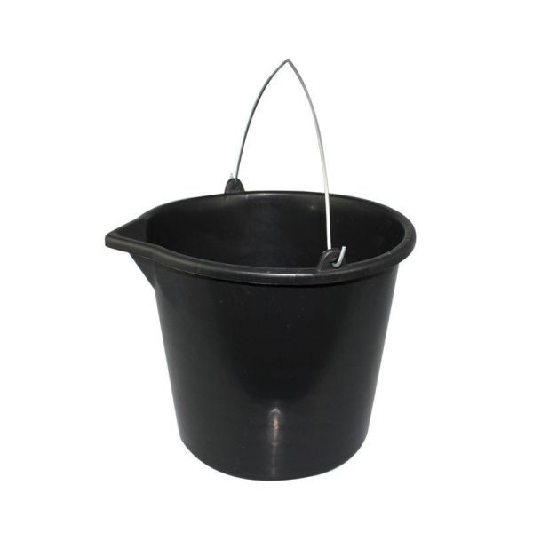 Ведро 5л пластик черный хозяйственное без крышки