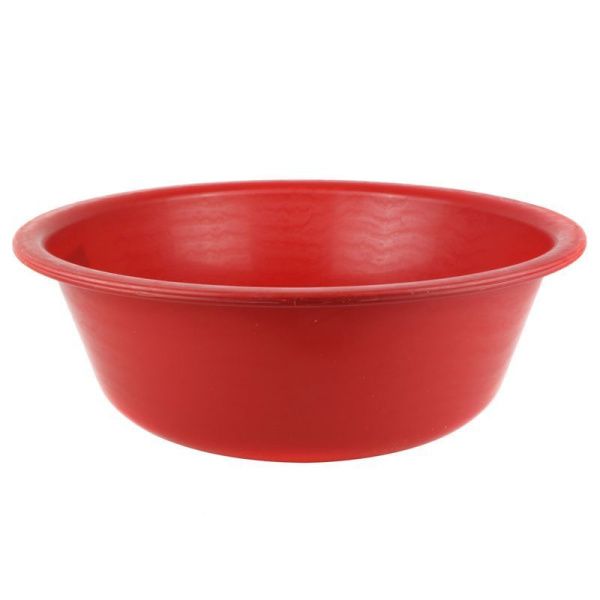 Таз 15л пластик красный ударопрочный круглый для садово-огородных работ (15)